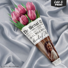 Trauzeugin Vorschlag Zeitung Blume Bouquet Geschenkpapier Set