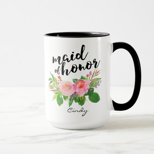 Trauzeugin Wasserfarben Personalisiert Tasse (Rechts)