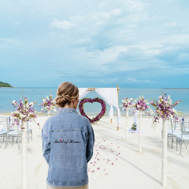 Trauzeugin Wedding Bridal Junggeselinnen-Abschied Jeansjacke (Maid of Honor Wedding Bridal Bachelorette Party Denim Jacket)