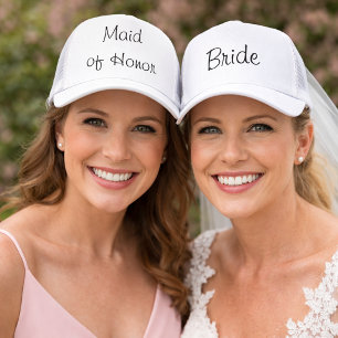 Trauzeugin White Wedding Hat Truckerkappe