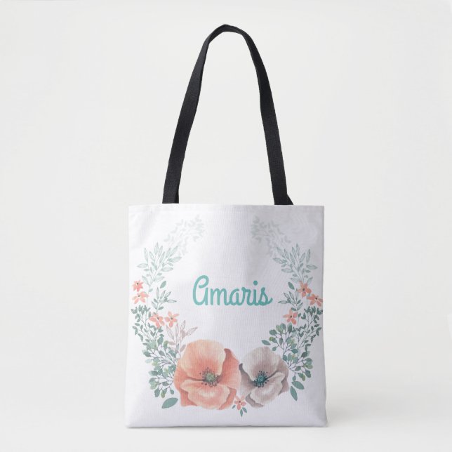 Trauzeuginblumenwreath-Taschen-Tasche Tasche (Vorderseite)
