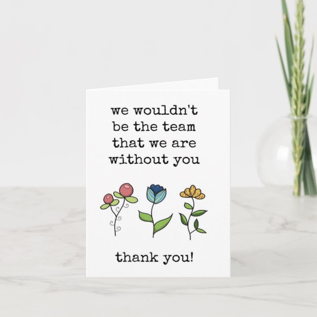 Travail, Coworker, Carte d'appréciation d'équipe (Devant)