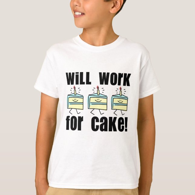 Travaillera pour Cake Kids T-Shirt (Devant)
