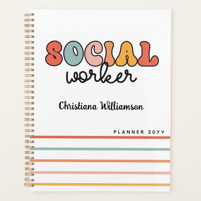 Travailleur social rétro personnalisé (Devant)