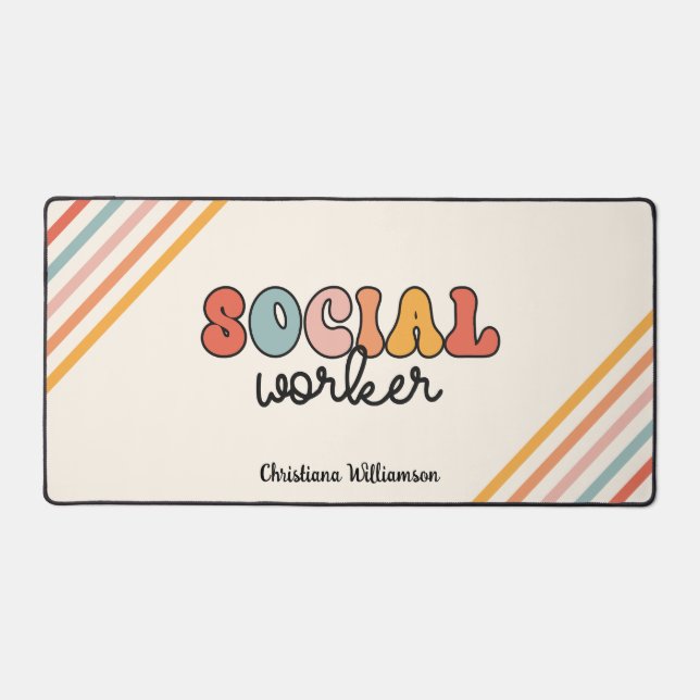 Travailleur social rétro personnalisé (Recto)