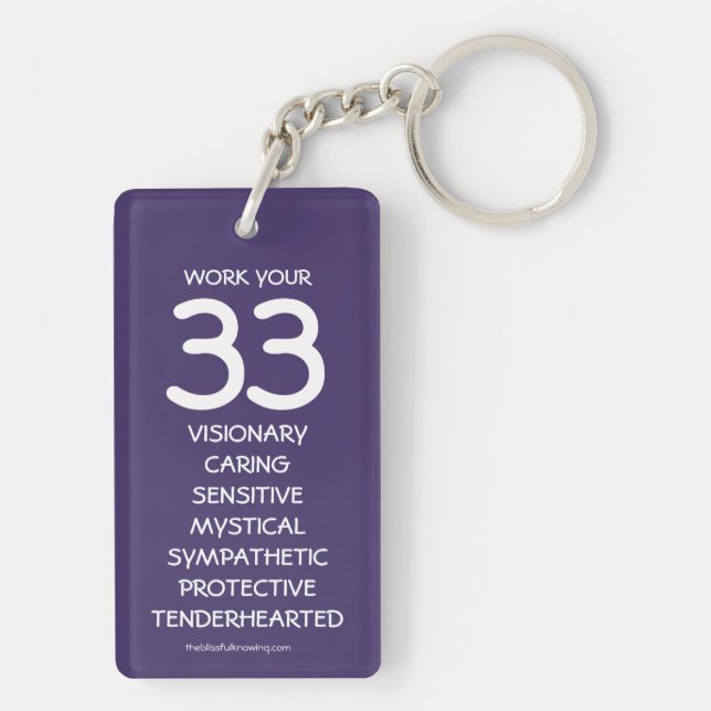 "Travaillez votre 33" porte - clé de Numerology (Dos)