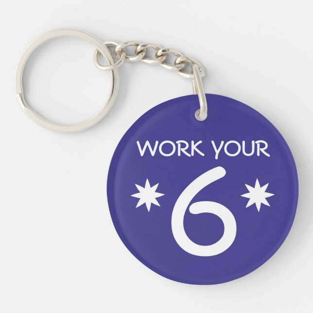 "TRAVAILLEZ VOTRE 6" porte - clé de Numerology (Devant)