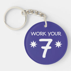 "TRAVAILLEZ VOTRE 7" porte - clé de Numerology