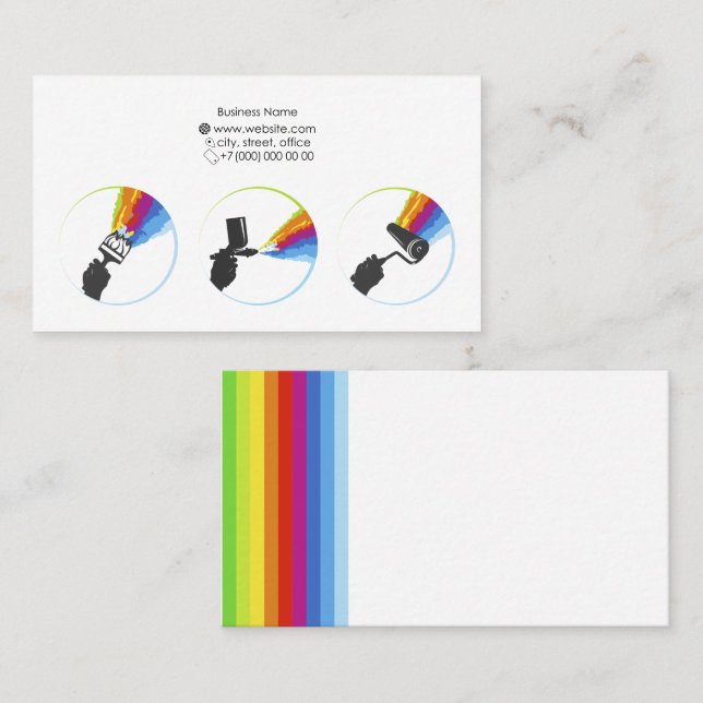 Travaux de peinture carte de visite (Devant / Derrière)