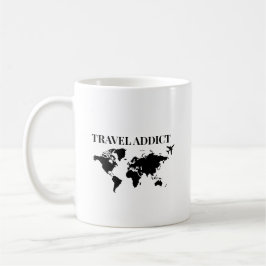 Travel addict - world travel gift kaffeetasse