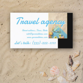 Travel Agency Beach Time Schwarz-weiß Business Car Visitenkarte