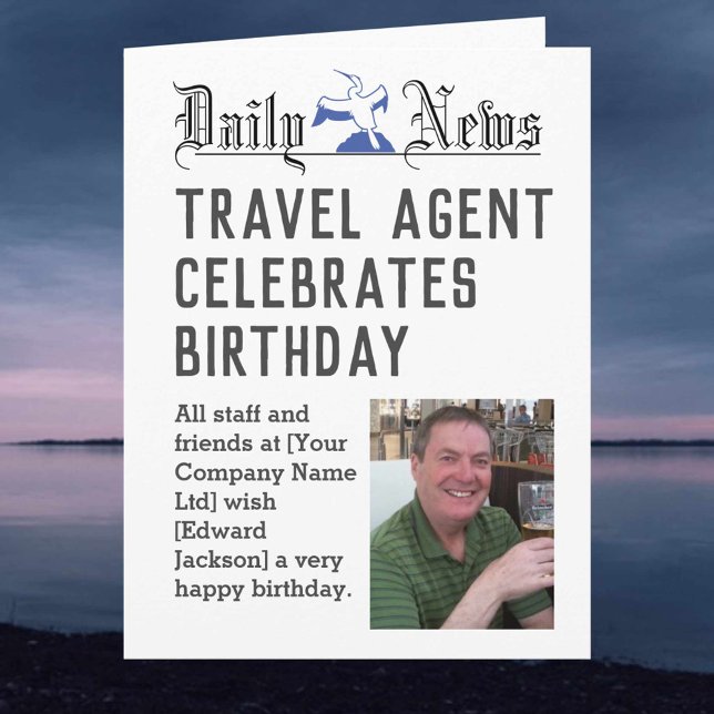 Travel Agent Birthday Card zum Personalisieren Karte (Von Creator hochgeladen)