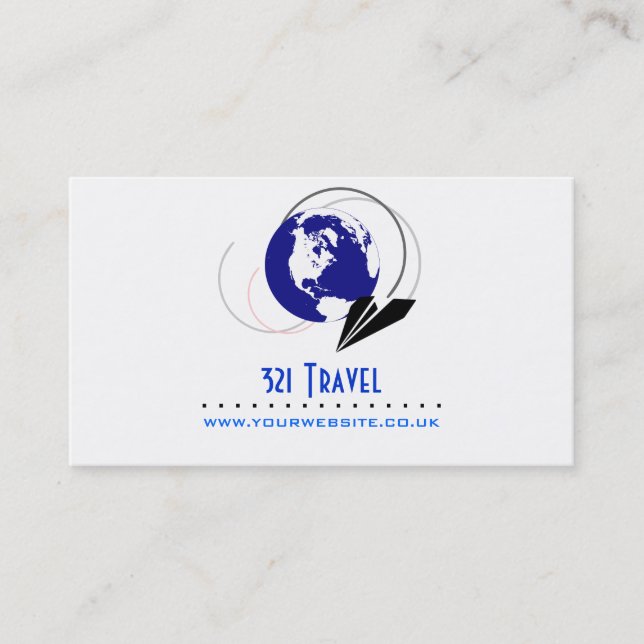 Travel Agent Business Card (Blue Globe Version) Visitenkarte (Vorderseite)