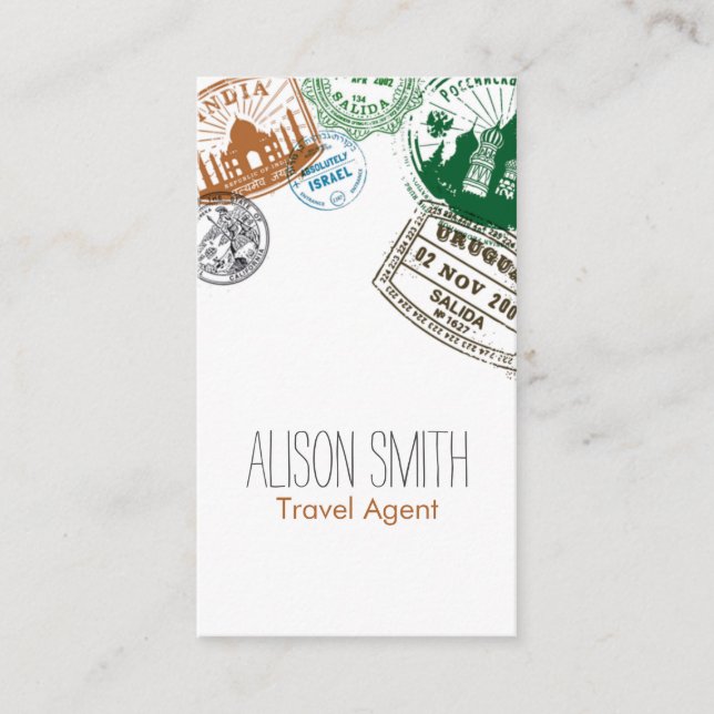 Travel Agent Business Card Visitenkarte (Vorderseite)