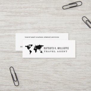 Travel Agent Business Card Weltkarte Mini Visitenkarte