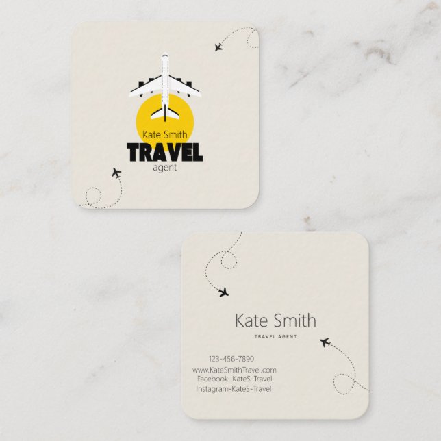 Travel Agent Visitenkarten! Quadratische Visitenkarte (Vorne/Hinten)
