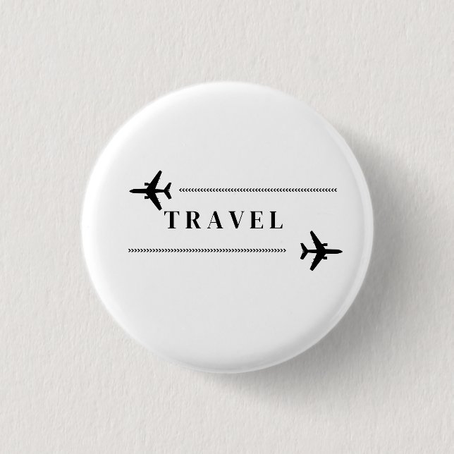 Travel airplane T-Shirt Button (Vorderseite)