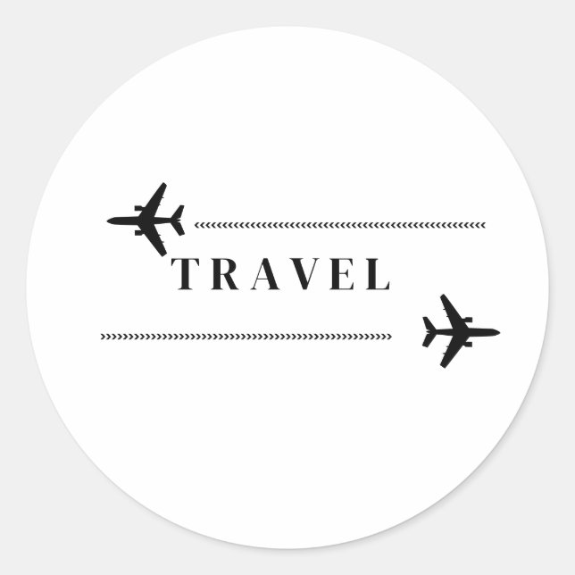 Travel airplane T-Shirt Runder Aufkleber (Vorderseite)