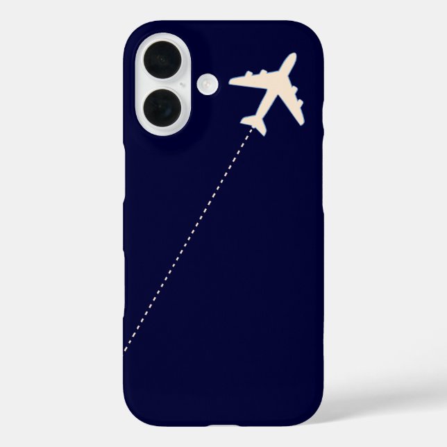 TRAVEL AIRPLANE WITH DOTTED iPhone 16 HÜLLE (Rückseite)