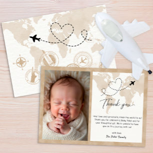 Travel Baby Dusche Foto Danke Karte