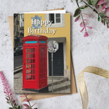 Travel Birthday Red Phone Booth Fun Photo 