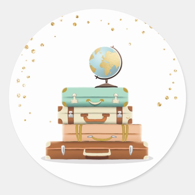 Travel Brautparty Adventure Miss zu Mrs. Favor Runder Aufkleber (Vorderseite)