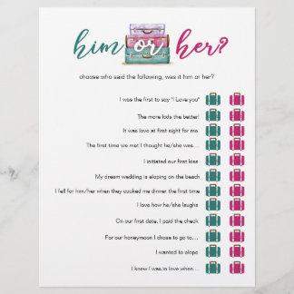 Travel Brautparty Game // Pink Aquamarin Ihm oder