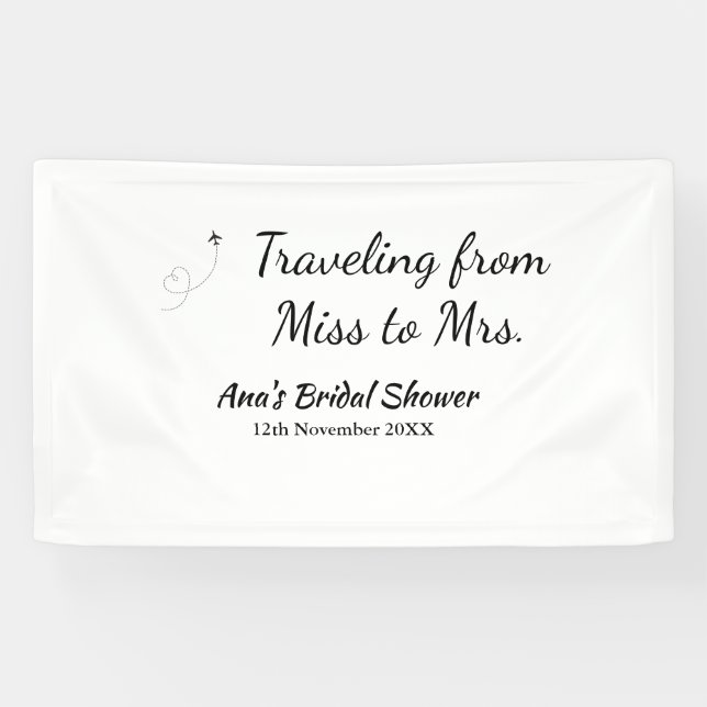 Travel Brautparty Namensdatum fehlen Frau Sim Banner (Horizontal)