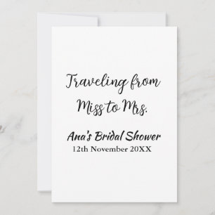 Travel Brautparty Namensdatum fehlen Frau Sim Einladung