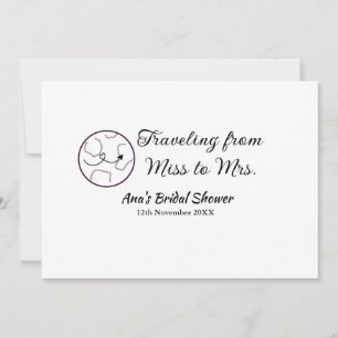 Travel Brautparty Namensdatum fehlen Frau Sim Einladung