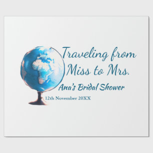 Travel Brautparty Namensdatum fehlen Frau Sim Geschenkpapier