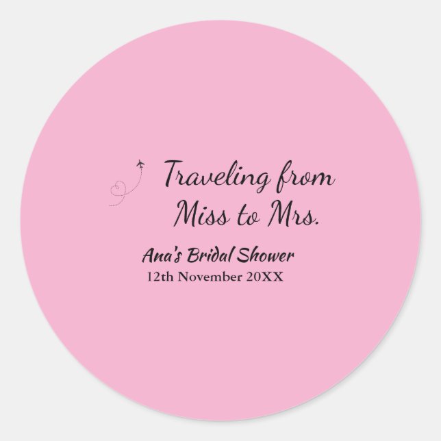 Travel Brautparty Namensdatum fehlen Frau Sim Runder Aufkleber (Vorderseite)