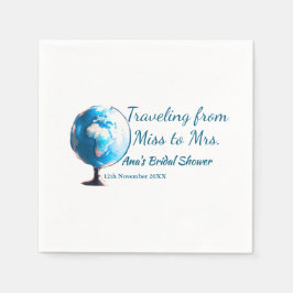 Travel Brautparty Namensdatum fehlen Frau Sim Serviette