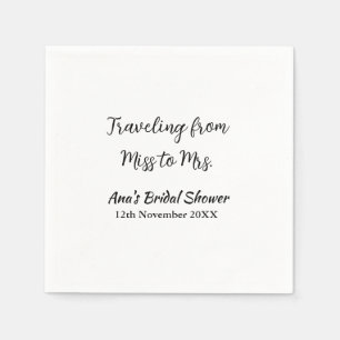 Travel Brautparty Namensdatum fehlen Frau Sim Serviette