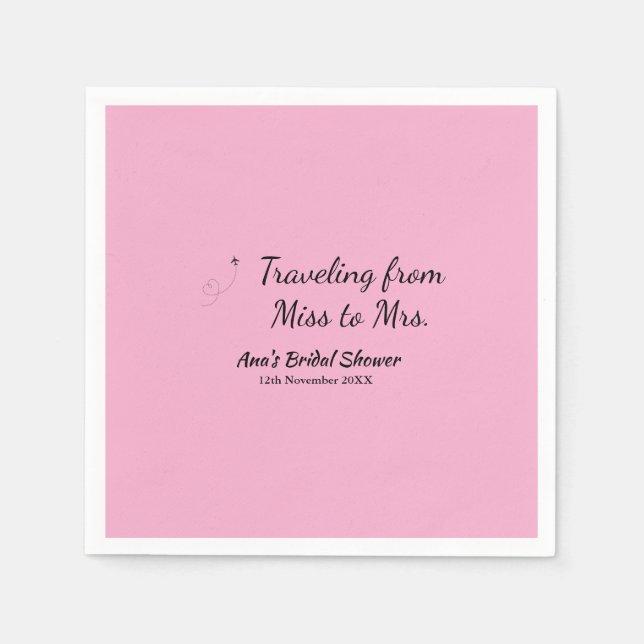 Travel Brautparty Namensdatum fehlen Frau Sim Serviette (Vorderseite)