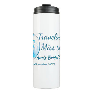 Travel Brautparty Namensdatum fehlen Frau Sim Thermosbecher