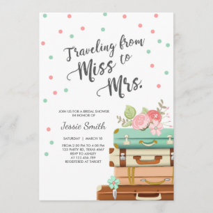 Travel Bridal Dusche Einladung Miss zu Frau.