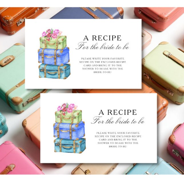 Travel Bridal Shower Recipe for the bride to be Begleitkarte (Von Creator hochgeladen)