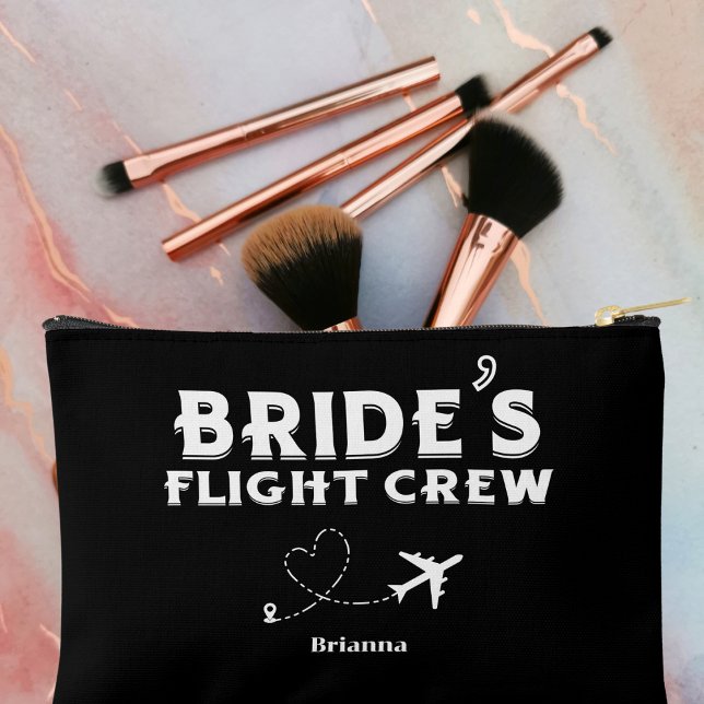 Travel Bride Flight Crew Bridesmaid Bachelorette Zubehörtasche (Von Creator hochgeladen)
