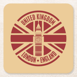Travel Briefmarke, London England Rechteckiger Pappuntersetzer