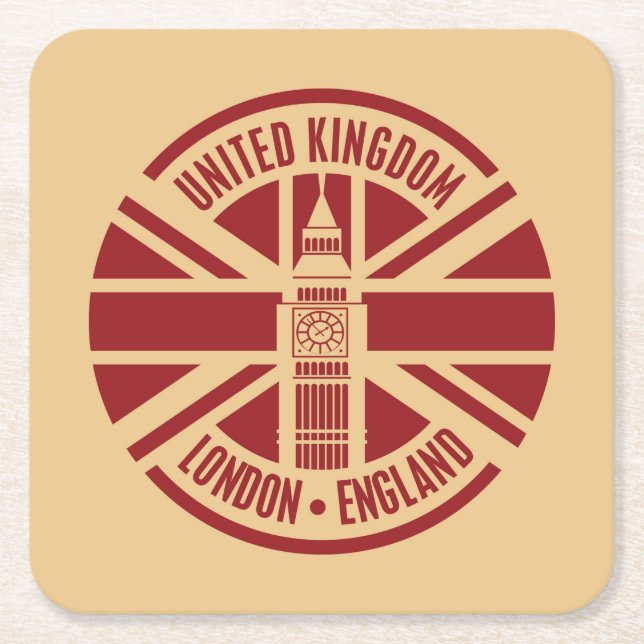 Travel Briefmarke, London England Rechteckiger Pappuntersetzer (Vorderseite)