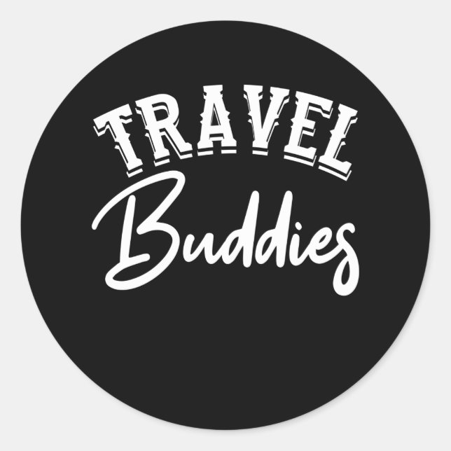 Travel Buddies Funny Group Vacation Matching Runder Aufkleber (Vorderseite)