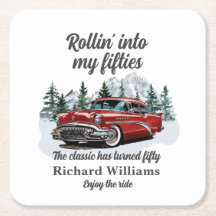 Travel Classic Retro Car Rolling 50th Birthday