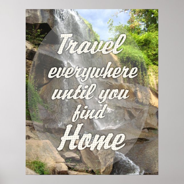 Travel Everywhere - Poster des chutes d'eau (Devant)