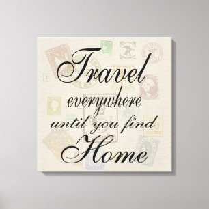 Travel Everywhere - stamps Leinwanddruck