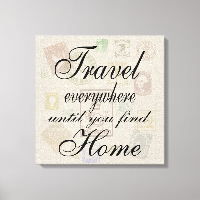 Travel Everywhere - stamps Leinwanddruck (Vorderseite)