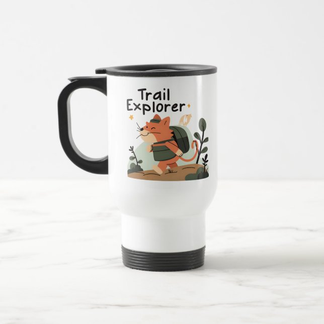 Travel Explorer Cat - Travel Mug Reisebecher (Links)