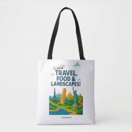Travel, Food & Landscapes Tote Bag | Add Text/Name Tasche
