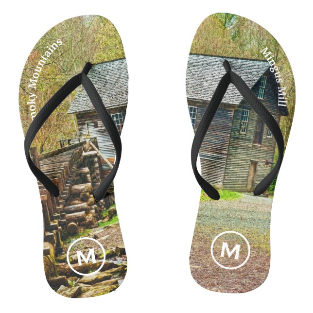 Travel Fotografy Smoky Mountain Mingus Mill Flip Flops (Fußbett)