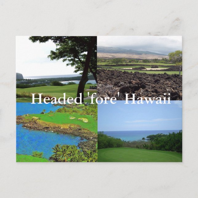 Travel Hawaii Fore Golf Postkarte (Vorderseite)